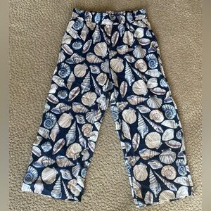 Calypso St. Barth seashell pattern linen wide leg pants